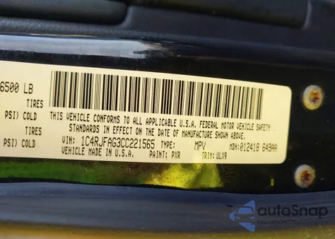 2012 Jeep Grand Cherokee Laredo from USA, damaged, VIN 1C4RJFAG3CC221565